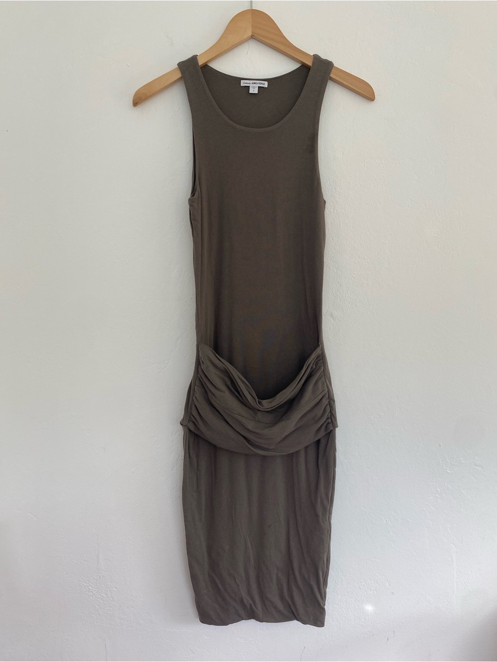 James Perse Draped Tank Dress Sz 1 - Taupe Bodycon